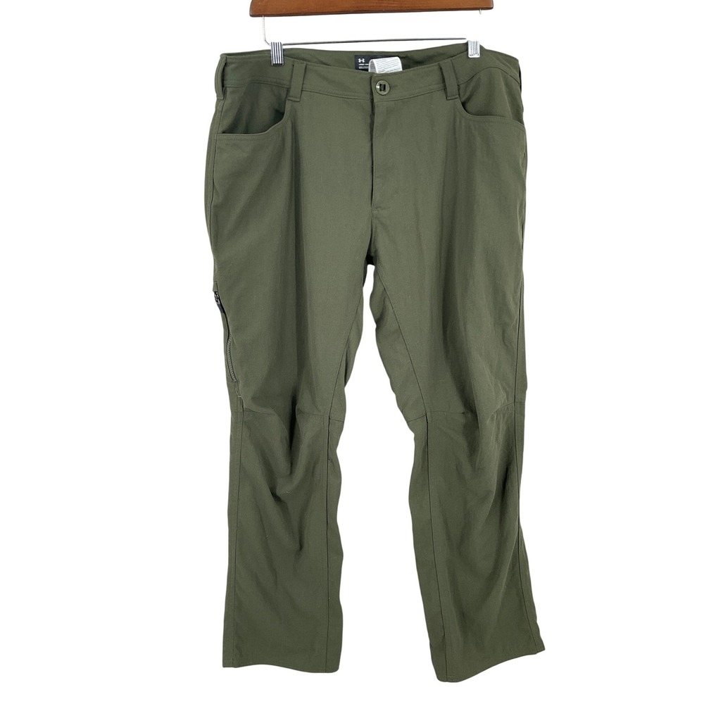 Under Armour Tactical Pants Mens 40 Green Nylon Loose Fit Cargo Utility Gorpcore